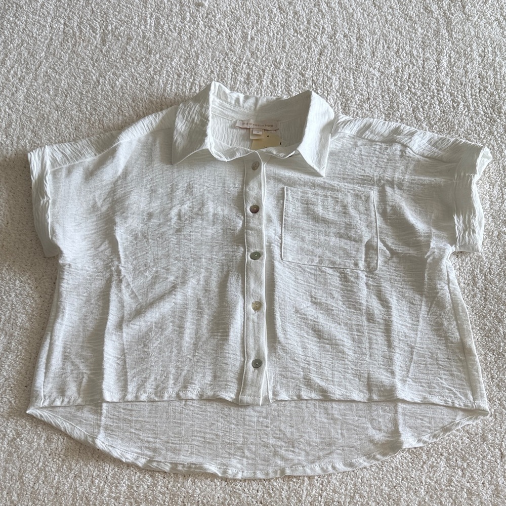 Monteau Cream Textured Blouse / M